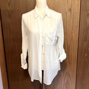 Express Boyfriend Cotton Button-Up